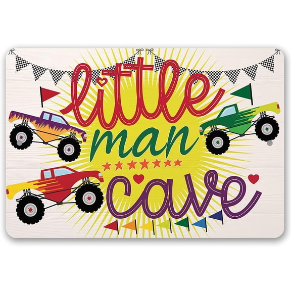 Metal Wall Sign Little Man Cave Indoor Outdoor Decor 8 x 12 Inch
