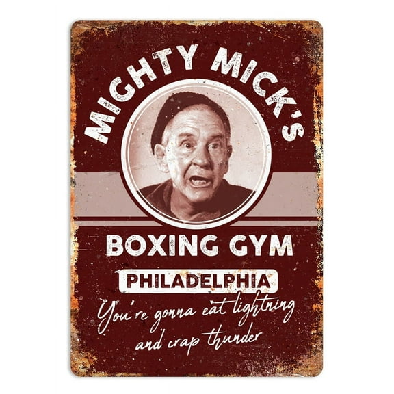 Metal Wall Sign Mighty Micks RED Photo Rocky Boxing Gym Training Home Size: 12 X 8 INCH