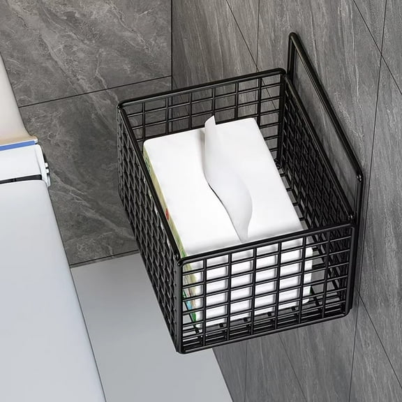 Metal Wall Storage Basket - Kitchen Seasoning Rack, Shower Toiletries Organizer, Sundries Storage Basket, Wall-Mounted Basket for Kitchen Accessories & Bathroom Essentials