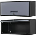 thumbnail image 1 of Metal Wall Storage Cabinet with Up-flip Door, Wall-Mounted Storage Cabinet for Garage, Warehouse, Home, Office, Assembly Required (Black Grey, One Cabinet), WC-0725, 1 of 13