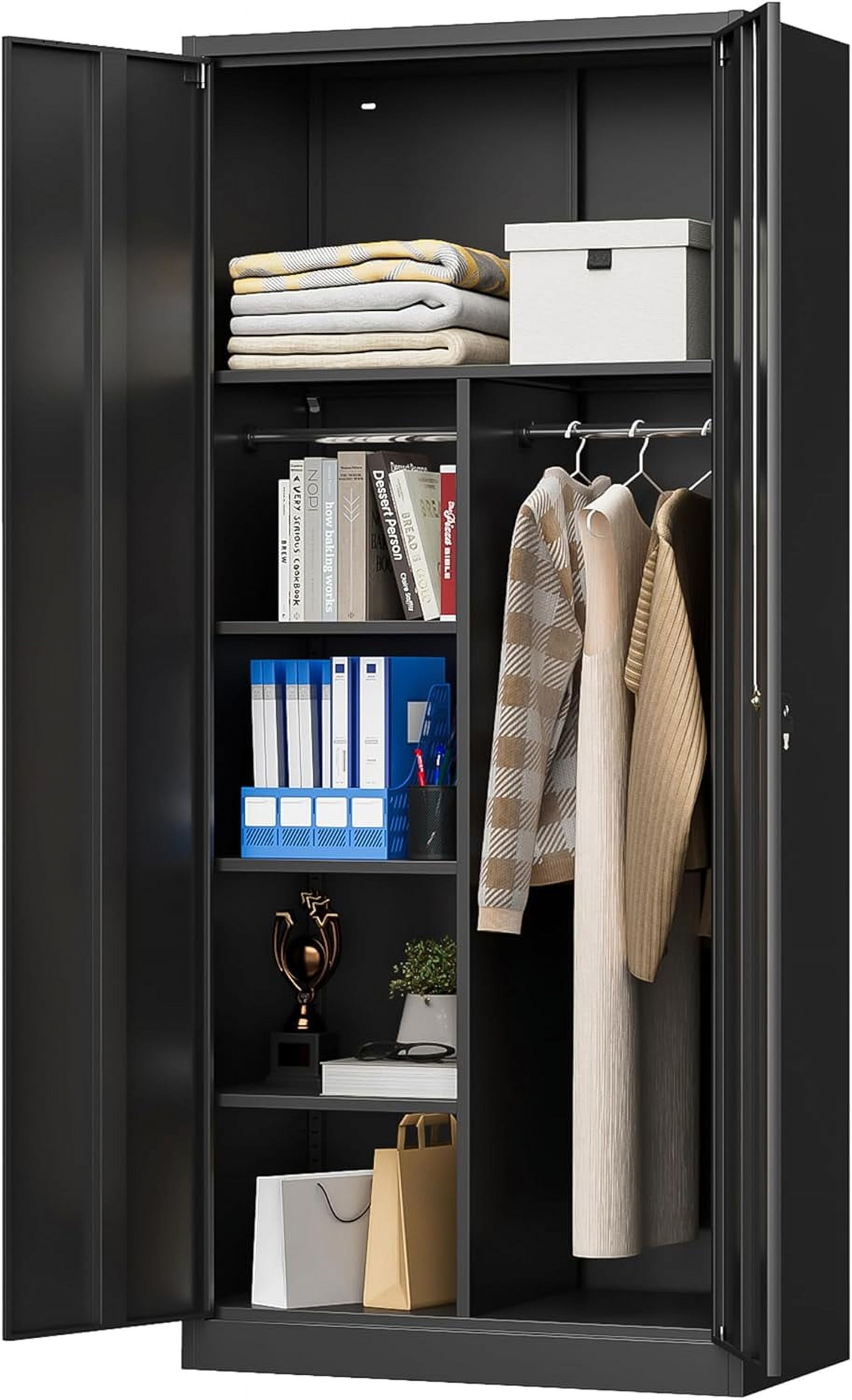 Metal Wardrobe Cabinet with Lock, 71