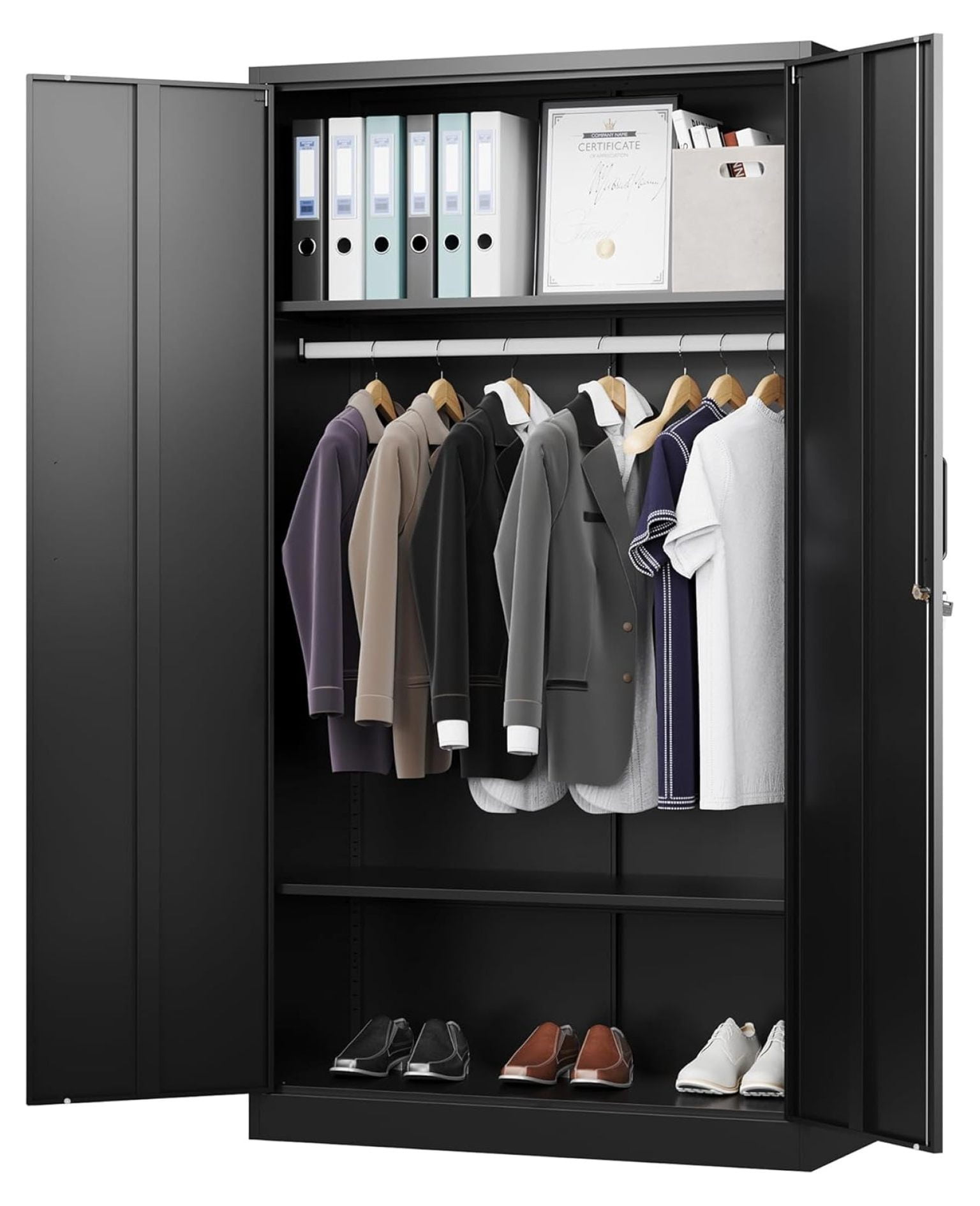Metal Wardrobe Cabinets with Lock,Clothing Locker 72