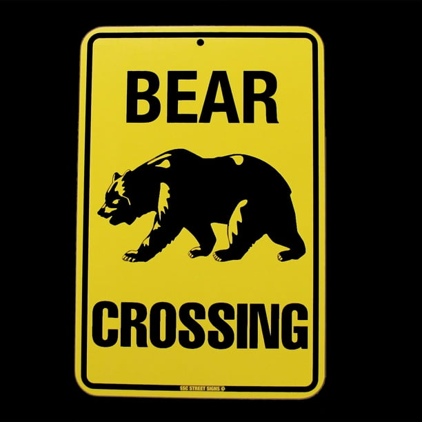 Rustic Warning Bear Xing Street Wall Street Sign Rustic Warning Bear Xing Street Wall Street Sign