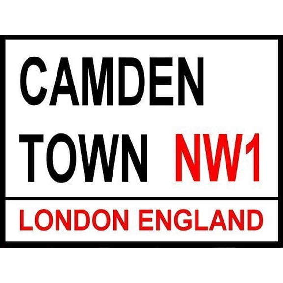 Metal Warning Sign Sign London Street Sign Camden Town (Aluminum) Size: 8 x 12 inch