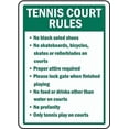 thumbnail image 1 of Metal Warning Tennis Court Rules For Bars Club Restaurants Cafes Pubs 8x12 Inches, 1 of 4