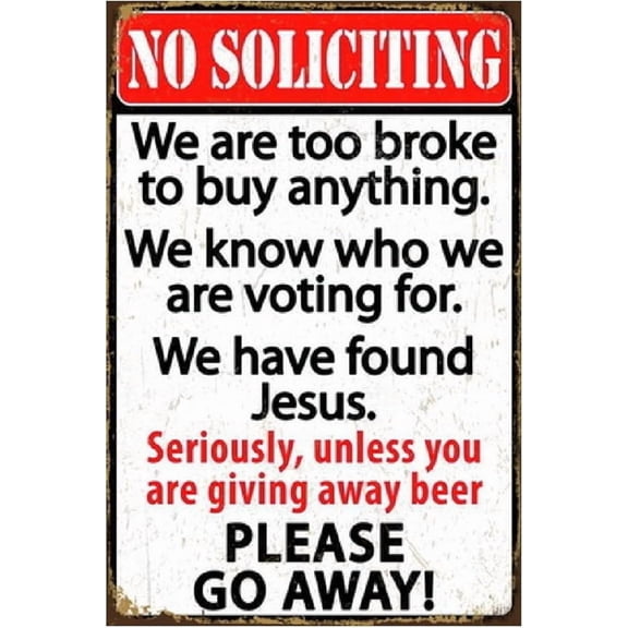 Metal Warning Tin Signs, Unless You are Giving away Beer Please Go away, Yard Sign Garage Farm Garden Wall Decor Sign Plaque Outdoor for Home Fence 8 X 12 Inches