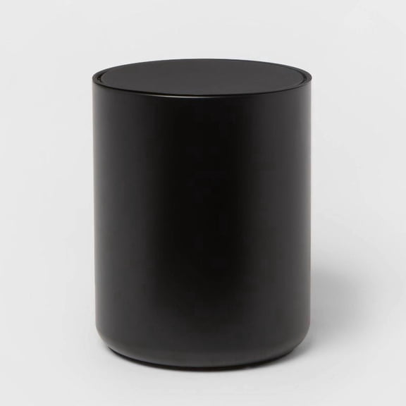 Metal Waste Can Black