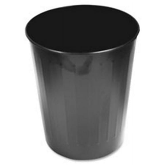 Metal Wastebasket, Fire-Safe, 13 in. D x 14 in. H, Black
