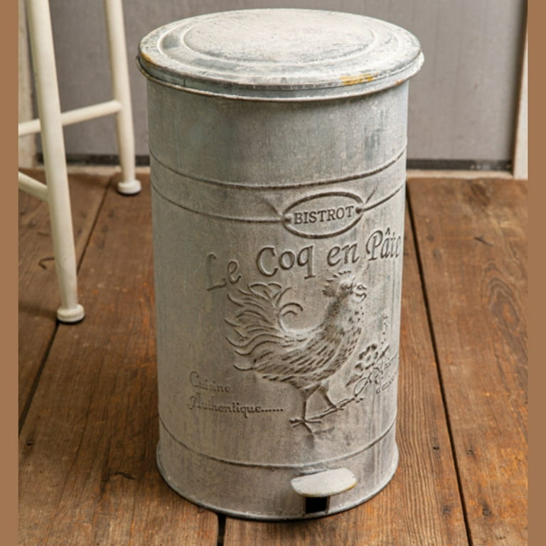 Metal Wastebasket Trash Garbage Can Metal Trash Bin Farmhouse Wastebasket Bin Trash Can with Lid Garbage Container Rustic Farmhouse Wastebasket