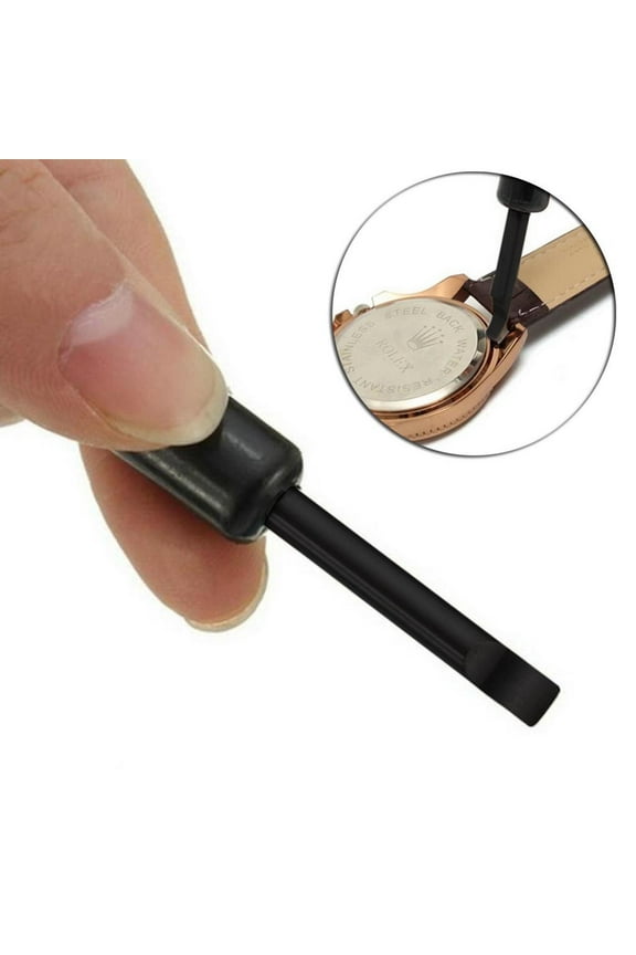 Metal Watch Back Pry Remover Tool Stick Watch Case Opener Battery Cover Repair Tool For Watch Maintenance & Home Improvement,Watch Repair,Case Opener,Black,1PC