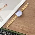 thumbnail image 1 of Metal Watch Band Compatible for Apple Watch Band 38mm 40mm 41mm 42mm(S10), Magnetic Clasp Loop Business Fashionable Wristband for iWatch Series 10 9 8 7 6 5 4 SE 3 2 1 Adjustable Strap, Gold, 1 of 7