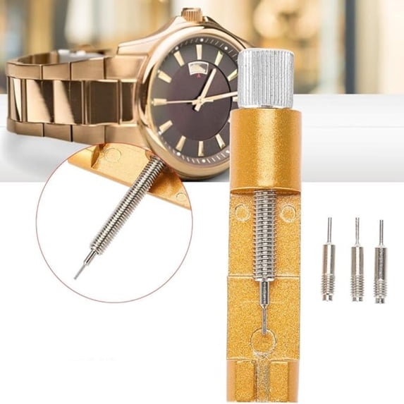 Metal Watch Strap Link Remover Tool with 3 Extra Pins for Watch and Sizing