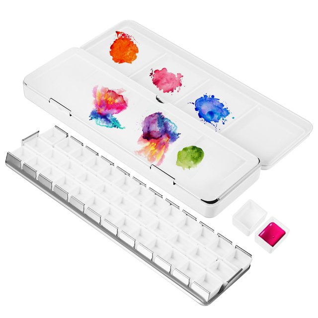 Metal Watercolor Tin Wet Pallet Empty Palette Box Paint Storage