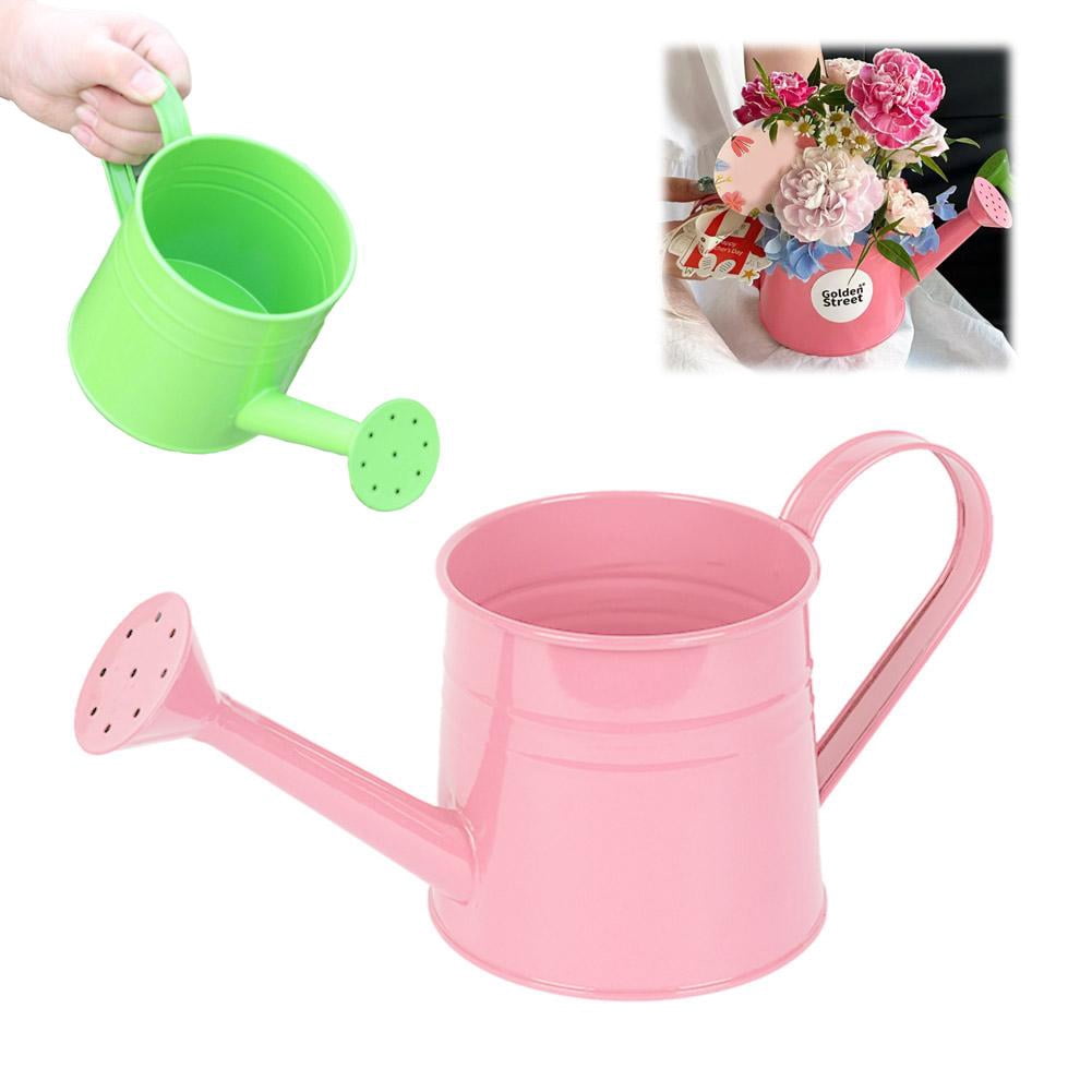 Metal Watering Can, 1L Vintage Sprinkling Can Plant Watering Cans for Outdoor Indoor Plants, Retro Sprinkling Cans for Flowers, Indoor & Outdoor Plants, Lawn & Garden Irrigation Tool - Pink