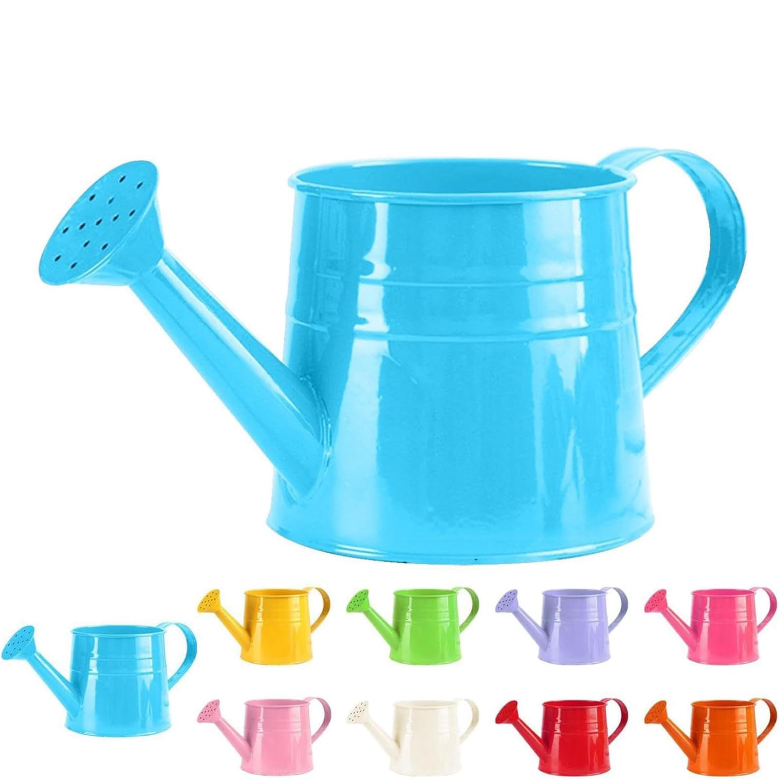 White Watering Can, 1l Metal Garden Watering Can, Vintage Sprinkling Can for Flowers, Indoor & Outdoor Plants, Lawn & Garden Irrigation Tool