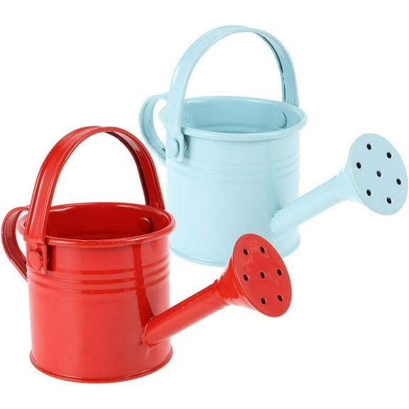 Metal Watering Can, 2pcs/5pcs Simple Kids Watering Can, Children Garden Watering Bucket Iron Watering Tin Can Sprinkling Kettle for Garden Plants Flower 5.9x2.95x2.95 in (Mixed Color)