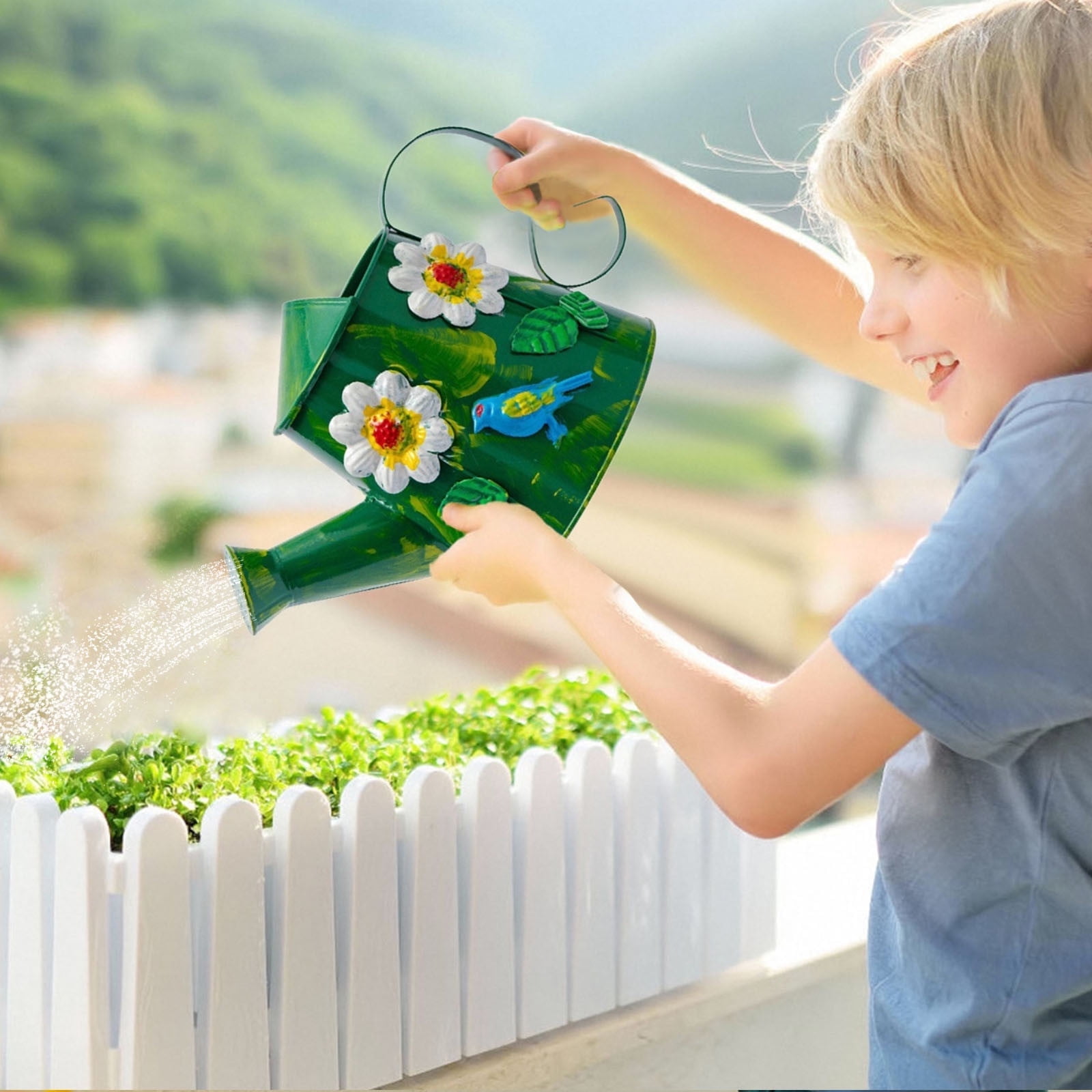 Metal Watering Can Large Capacity Garden Kettle with Long Spout for Indoor and Outdoor Care