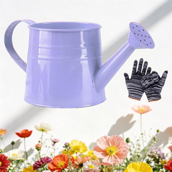 Metal Watering Can White, Tinplate Watering Kettle, 1l Metal Garden Watering Can, Vintage Sprinkling Can for Flowers, Indoor & Outdoor Plants, Lawn & Garden Irrigation Tool (D)