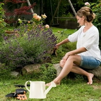 Metal Watering Can for Outdoor Plants, Galvanized Steel Watering Can with Removable spout, 1 Gallon,Perfect Home & Garden Décor Cream Green