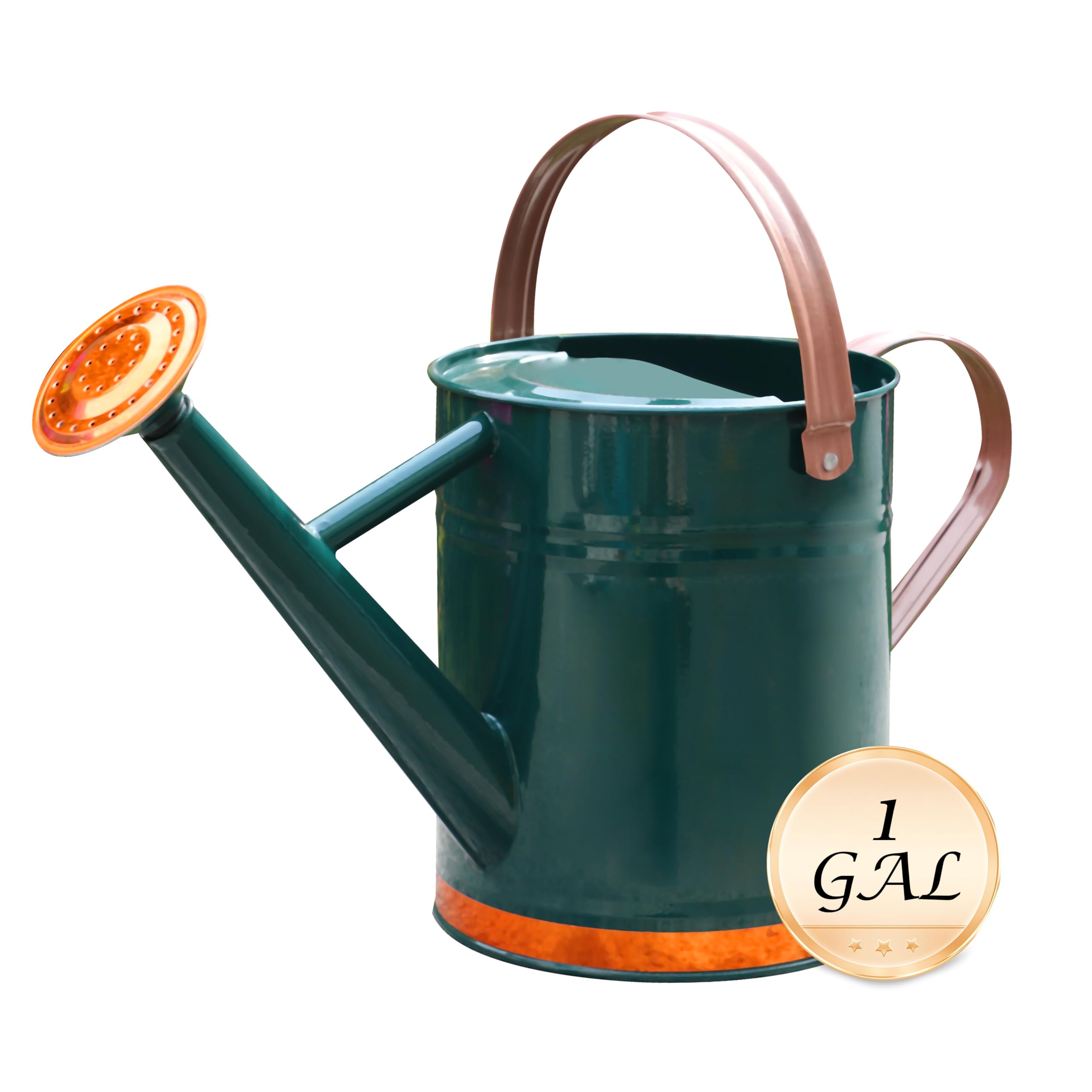 Metal Watering Can for Outdoor and Indoor Plants, Watering Can Decor, 1 Gallon - 002 GREEN