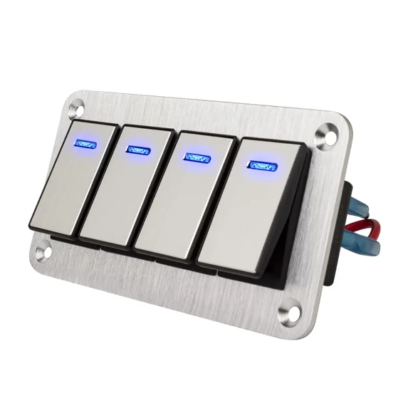 Metal Waterproof Car LED Rocker Switch Panel With 12V Outlet DCharging ...