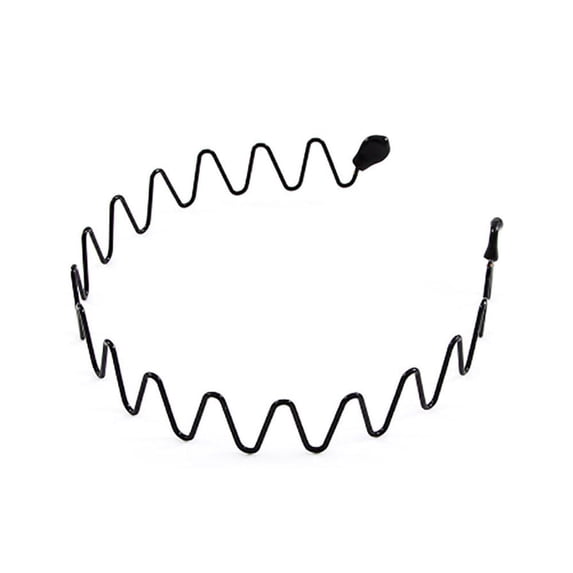 Metal Wavy Spring Hair Hoop Black Non Slip Wavy Outdoor Sports Headbands For Women Hairband Simple Headdress Face Washing Men