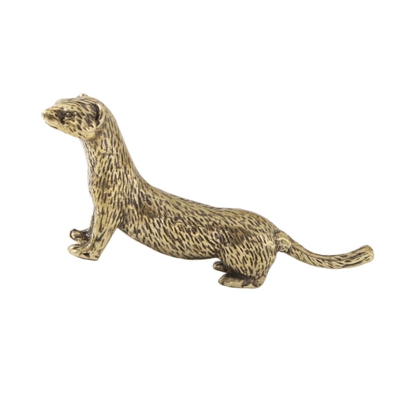 Metal Weasels Statue Decors Animal Figurines Desk Ornament Collectibles Gift