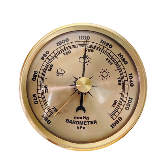 Metal Weather Instrument Set, Humidity & Pressure Monitor for Vintage Indoor/Outdoor Decor - 70-130mm