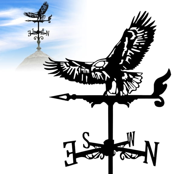 Metal Weather Vane for Roof Mount - Decorative Wind Direction Indicator for Garden, Shed & Farmhouse - Outdoor Weathervane with Rust-Resistant Black Finish (Animal Design)