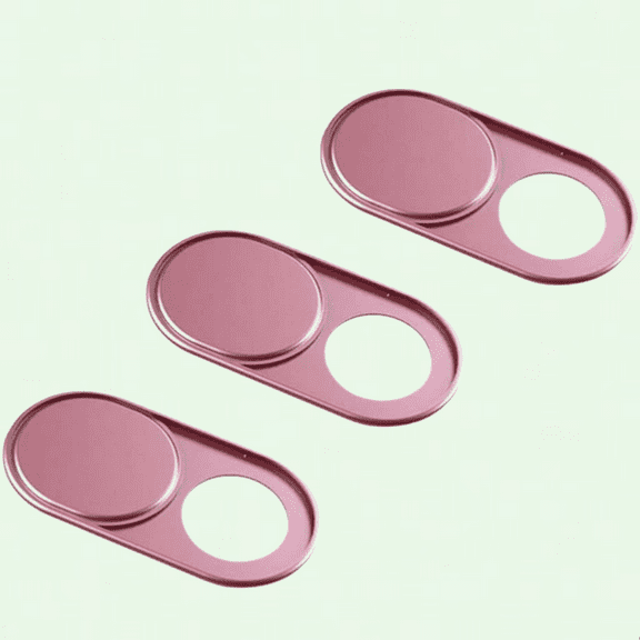 Metal Webcam Cover Slide, Shutter Magnet Slider Camera Cover for Web Cam iPhone PC Laptops Tablet Phone Lens Protect Privacy Sticker (Rose gold-3pcs)