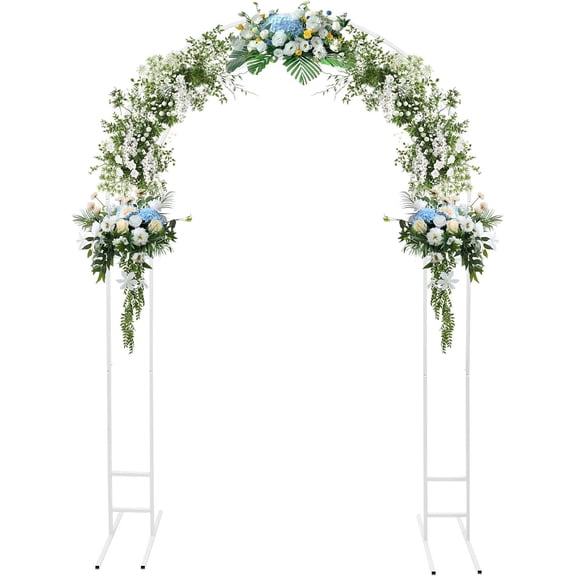 Metal Wedding Arch, 7.2Ft Modern Pergola Arbor with Base, Garden Arch Trellis Elegant Outdoor Wedding Arches, Backdrop Arch Stand Decoration, for Climbing Plant, Party Decoration