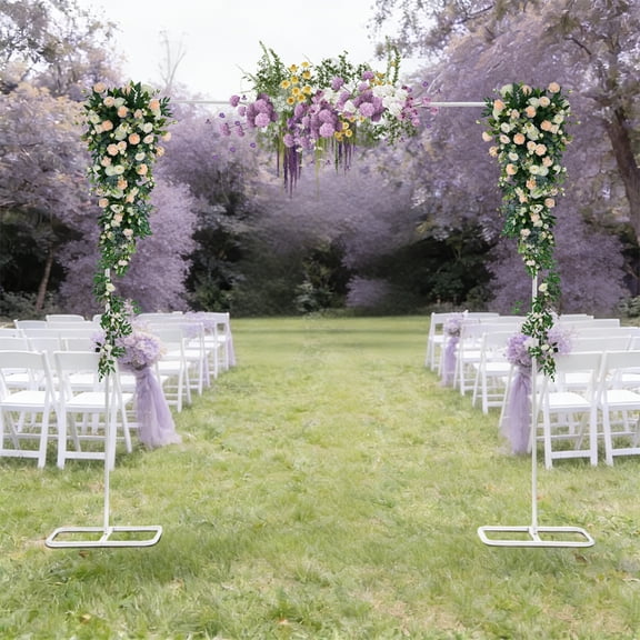 Metal Wedding Arch Stand, 2x2.1M 22 Round Pipe Backdrop Frame For Wedding, Party, Ceremony And Event Decoration
