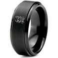 thumbnail image 1 of Black Promise Ring Set Graduation Gamer Tungsten Laser Engraved Womens Wedding Band Script, 1 of 8