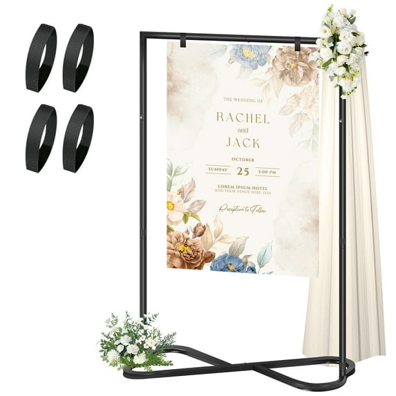 Metal Wedding Sign Stand, Frame for Ceremony Welcome Sign, Photo Display, Event Decor