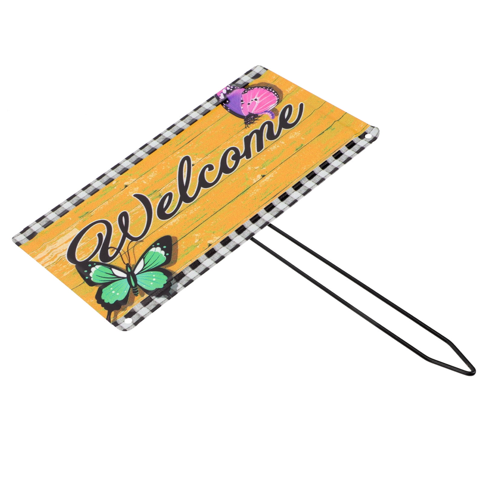 Metal Welcome Garden Stake Outdoor Stake Signs for Spring Lawn Pathway ...