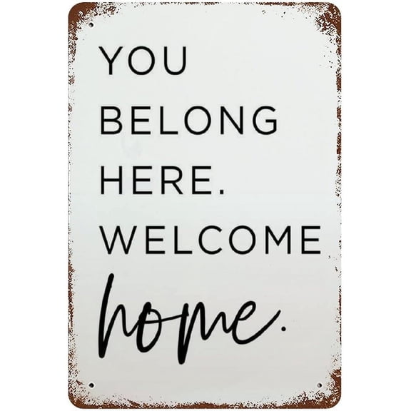 Metal Welcome Home Sign, 5.5 x 8 Inch, Decorative Signage