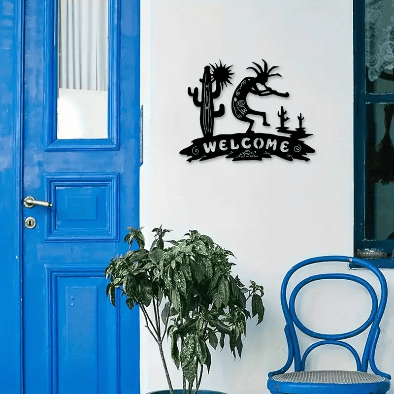 Metal Welcome Sign, Southwestern Iron Wall Art for Indoor or Outdoor ...