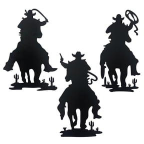 Metal Western Wall Décor Cowboy Wall Art,western home décor rustic door decorations hanging outdoor indoor bedroom living room bathroom black