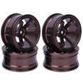thumbnail image 1 of Metal Wheel Hub,Rc Alloy Rims Car Wheel Hub Hex ,4pcs Aluminium Alloy Wheel Hub Compatible With Universal 1/10 Flat Running Drift Rc Car Car Model Accessory(3 Colour) [brown], 1 of 9