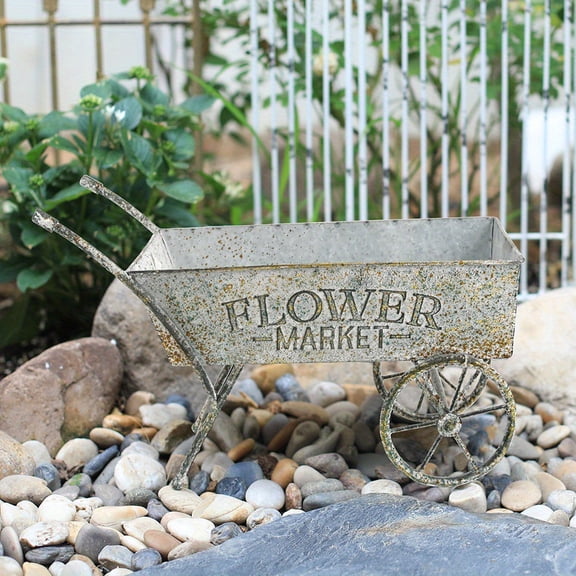 Metal Wheelbarrow Planter Indoor Planter Garden Farmhouse Decor Vintage Small Flower Cart Planters For Outdoor  Pots For  Wheelbarrow Planter