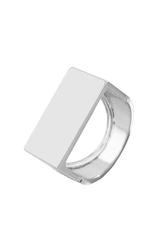 Metal Wide Cuff Bangle Fashionable Unique Geometric Wristband/Finger Rings Unisex Accessory for Parties Wear