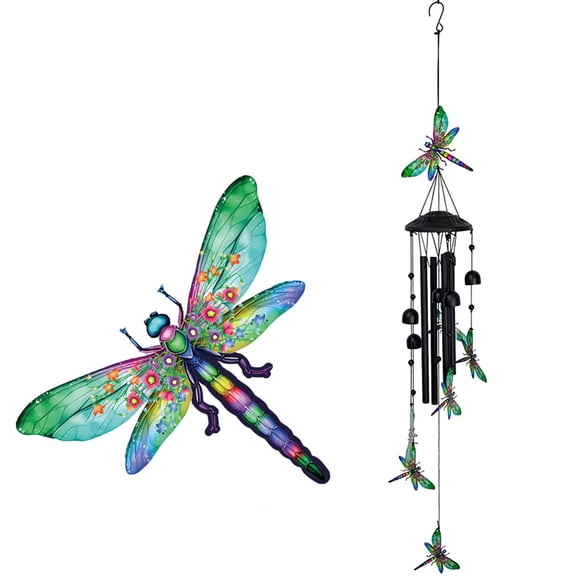 Metal Wind Chimes For Home Outdoor Garden Decoration Tubing Sculpture With Resonant Tones And Sleek Modern Design Wind, 29x12x6 cm, DragonflyA