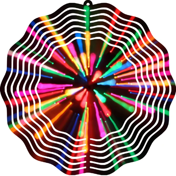 Metal Wind Spinner 10" Colorful Abstract Outdoor Garden Kinetic Yard Art Mobile