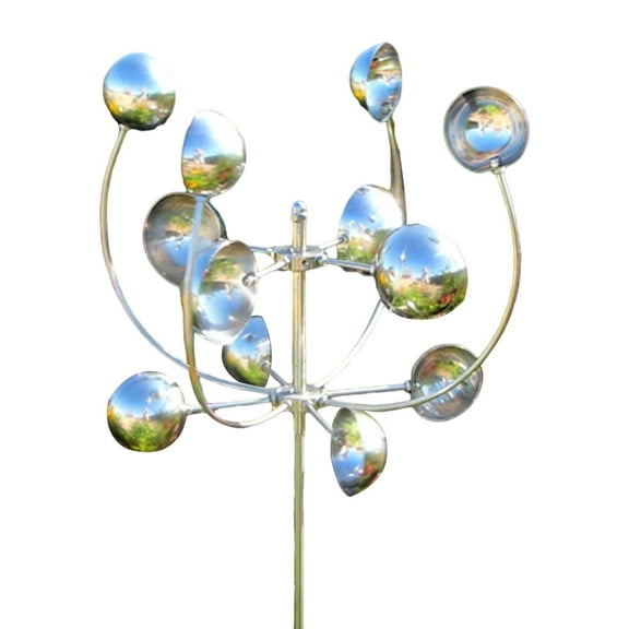 Metal Wind Spinner Garden Rotator Rotating Windmill with Stake Outdoor Yard Sculpture Decoration Garden Lawn Windmill