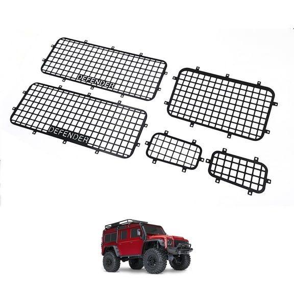 Metal Window Guards for Traxxas 1/10 TRX-4 Land Rover Defender RC Scale Crawler Accessory Upgrade, Durable Steel Protective Frame Kit, Easy Installation, Realistic Look (Set of 1)