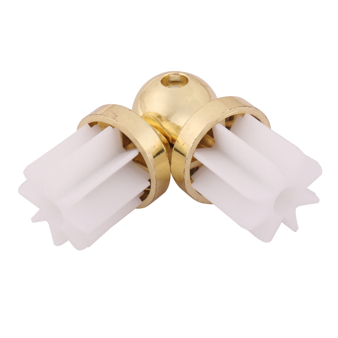 Metal Window Panel Curtain Rod Pole Corner Joint Connector Bracket Gold