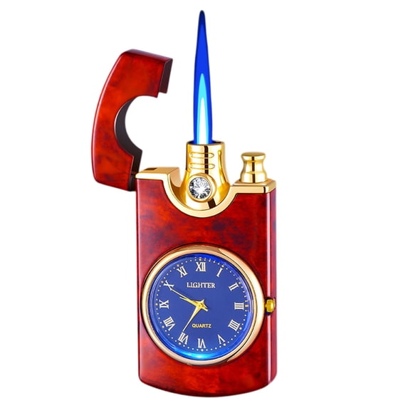 Metal Windproof Lighter Clock - Creative Dual-Use Inflatable Fire Lighter, Retro Gift for Smokers/Campers