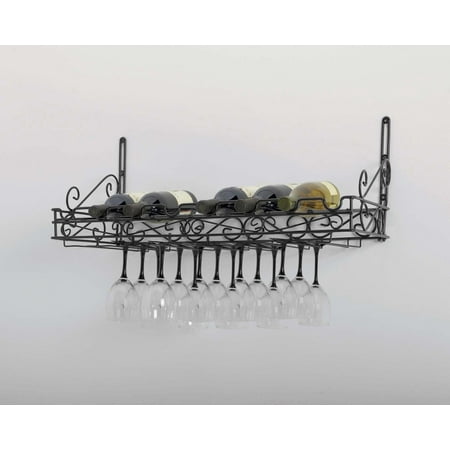 Metal Wine & Glass Wall Rack