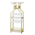 thumbnail image 1 of Metal Wine Rack, Wine Bottle Stand Bar Cabinet with Glass Holder, Freestanding Wine Storage Organizer Display Rack, 1 of 9
