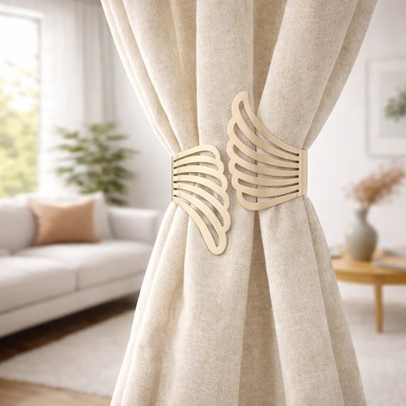Evideco French Home Goods Angel Wings Gold Curtain Tiebacks